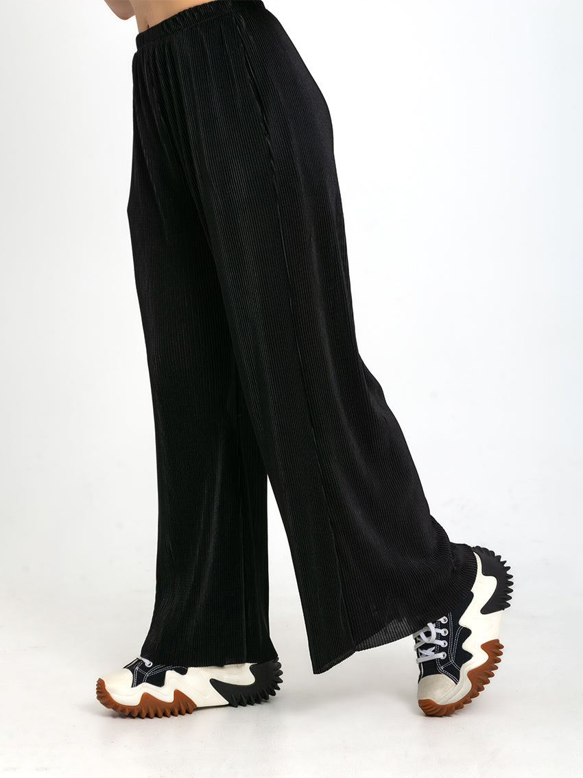 PANTALON PLIZADO ADELE NEGRO