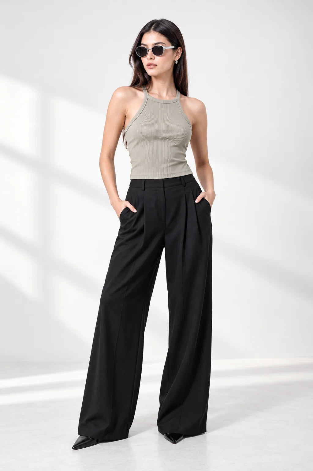 TOP HALTER RIB T-M 9693
