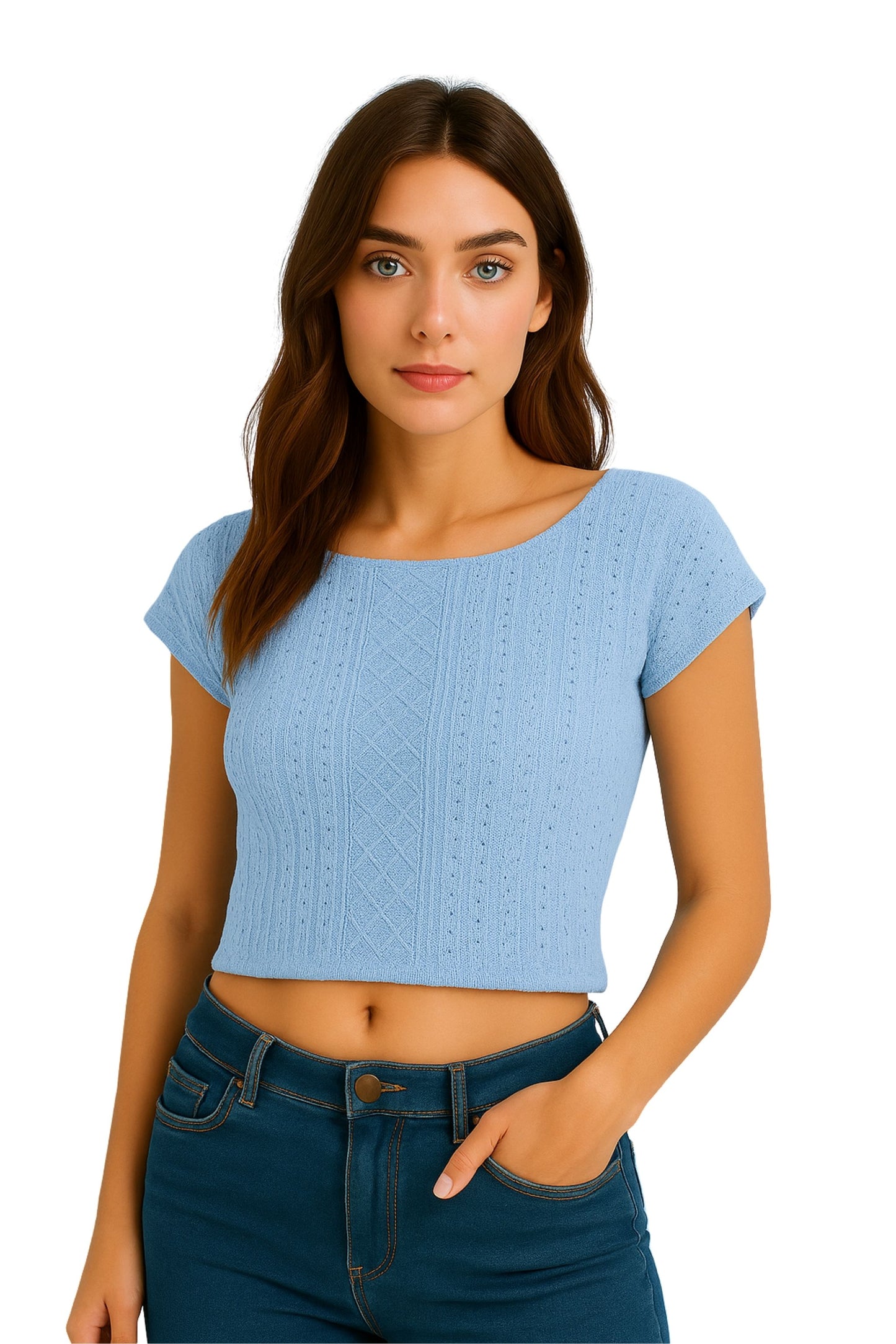 TOP MANGA CORTA ESPALDA DESCUBIERTA 7143