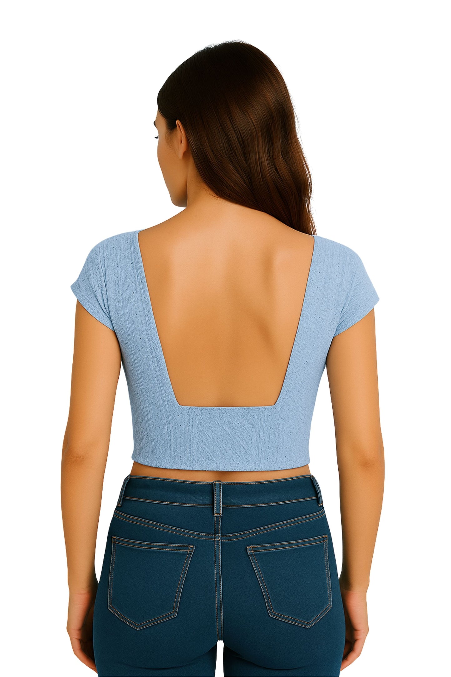 TOP MANGA CORTA ESPALDA DESCUBIERTA 7143