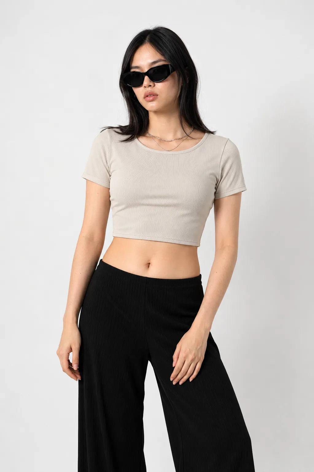 TOP MANGA CORTA RIB T-M 8713