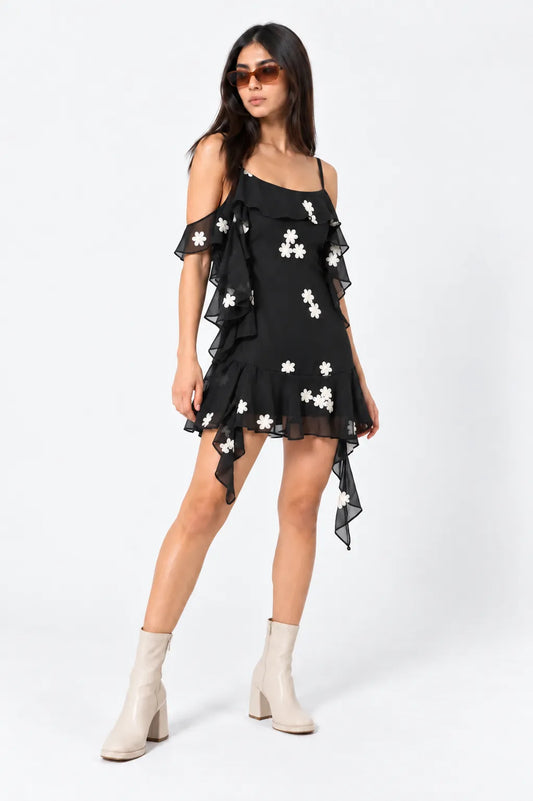 VESTIDO CORTO BORDADO G-C 8565