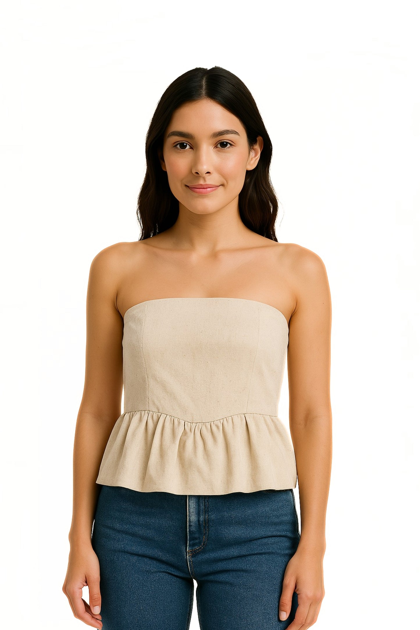 TOP STRAPLESS GLOBO LINO 6625