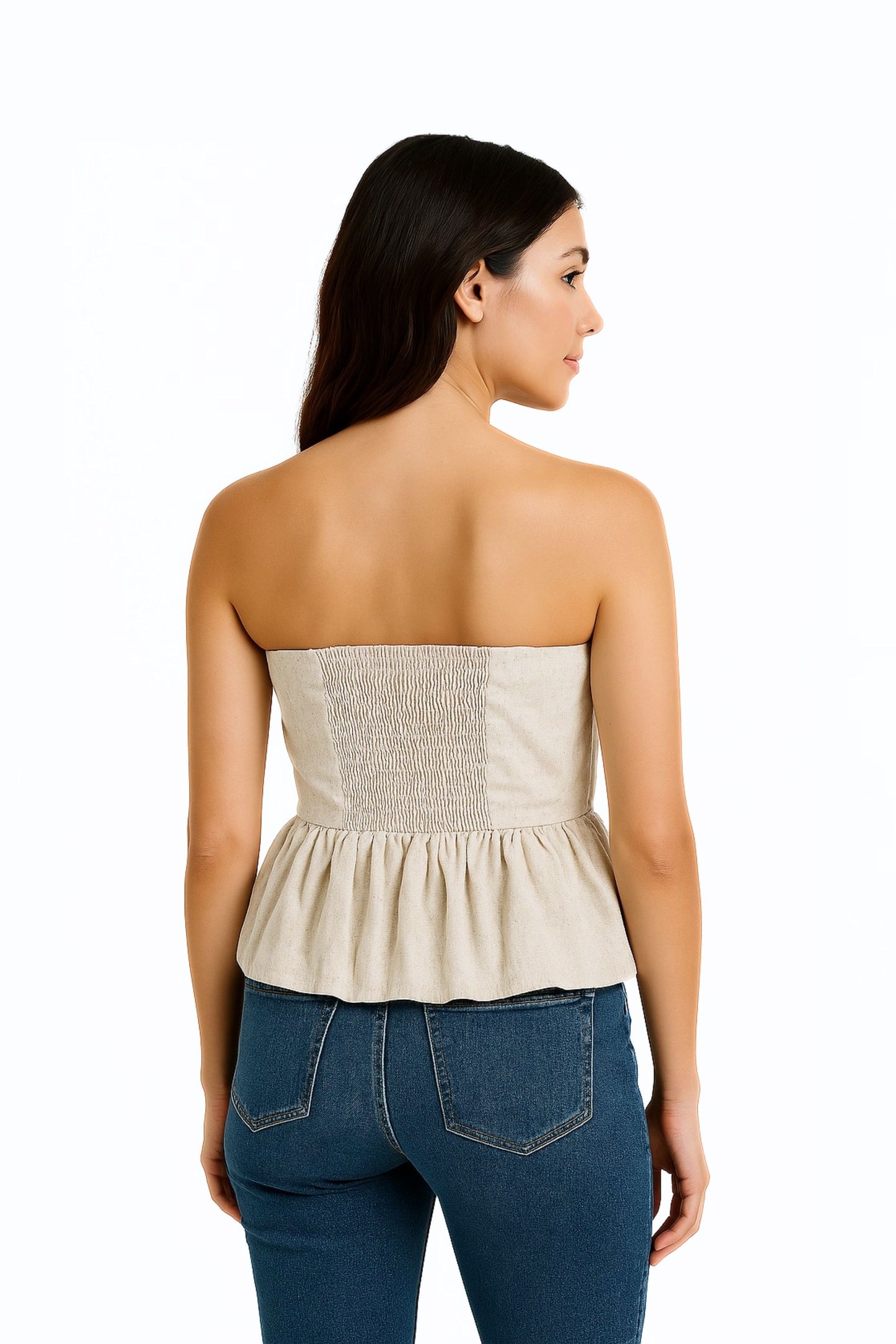 TOP STRAPLESS GLOBO LINO 6625