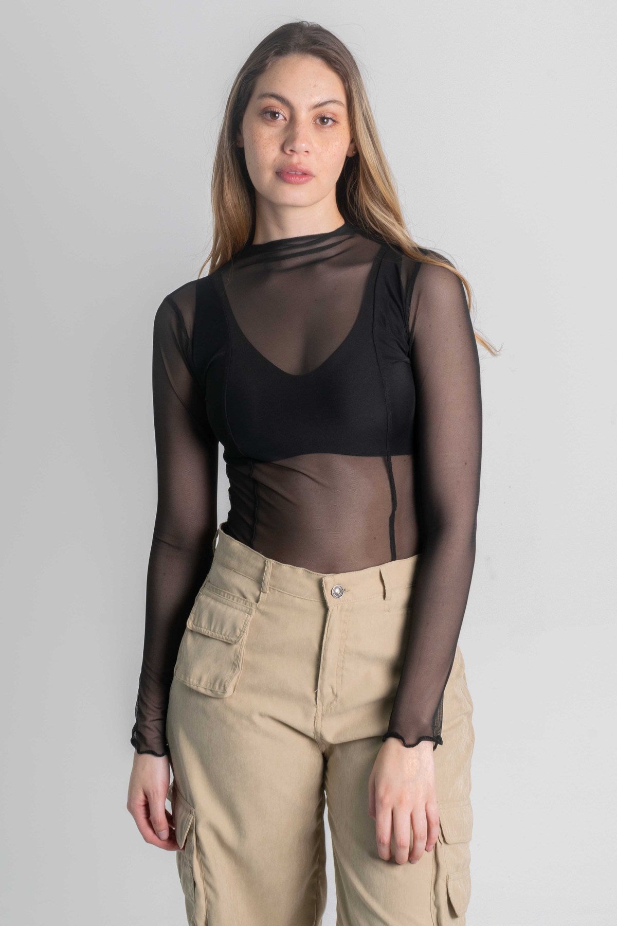 TOP MESH MANGA LARGA ANDIE