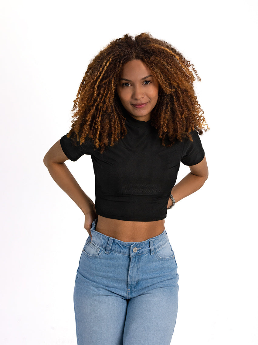 TOP CUELLO ALTO FARINA NEGRO