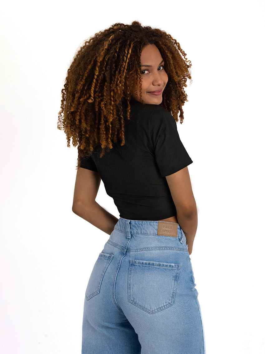 TOP CUELLO ALTO FARINA NEGRO