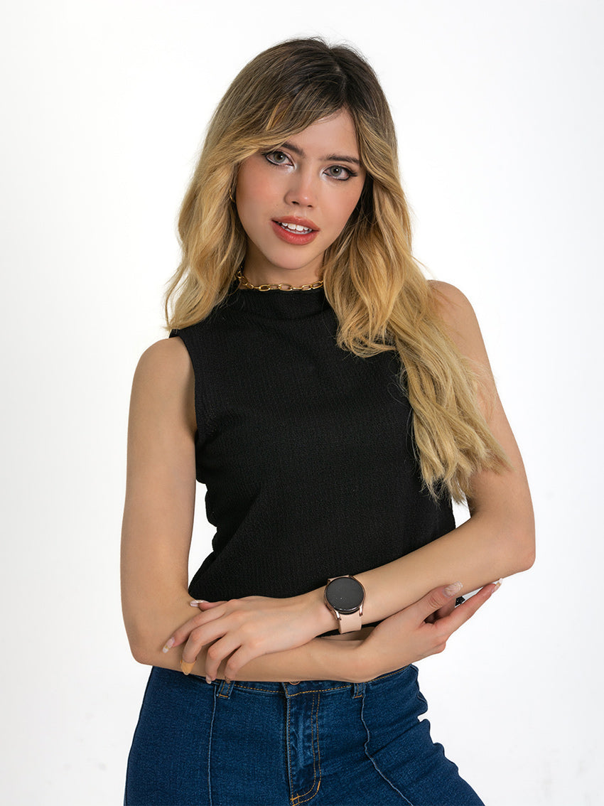 TOP CUELLO ALTO SAMARA IVORY