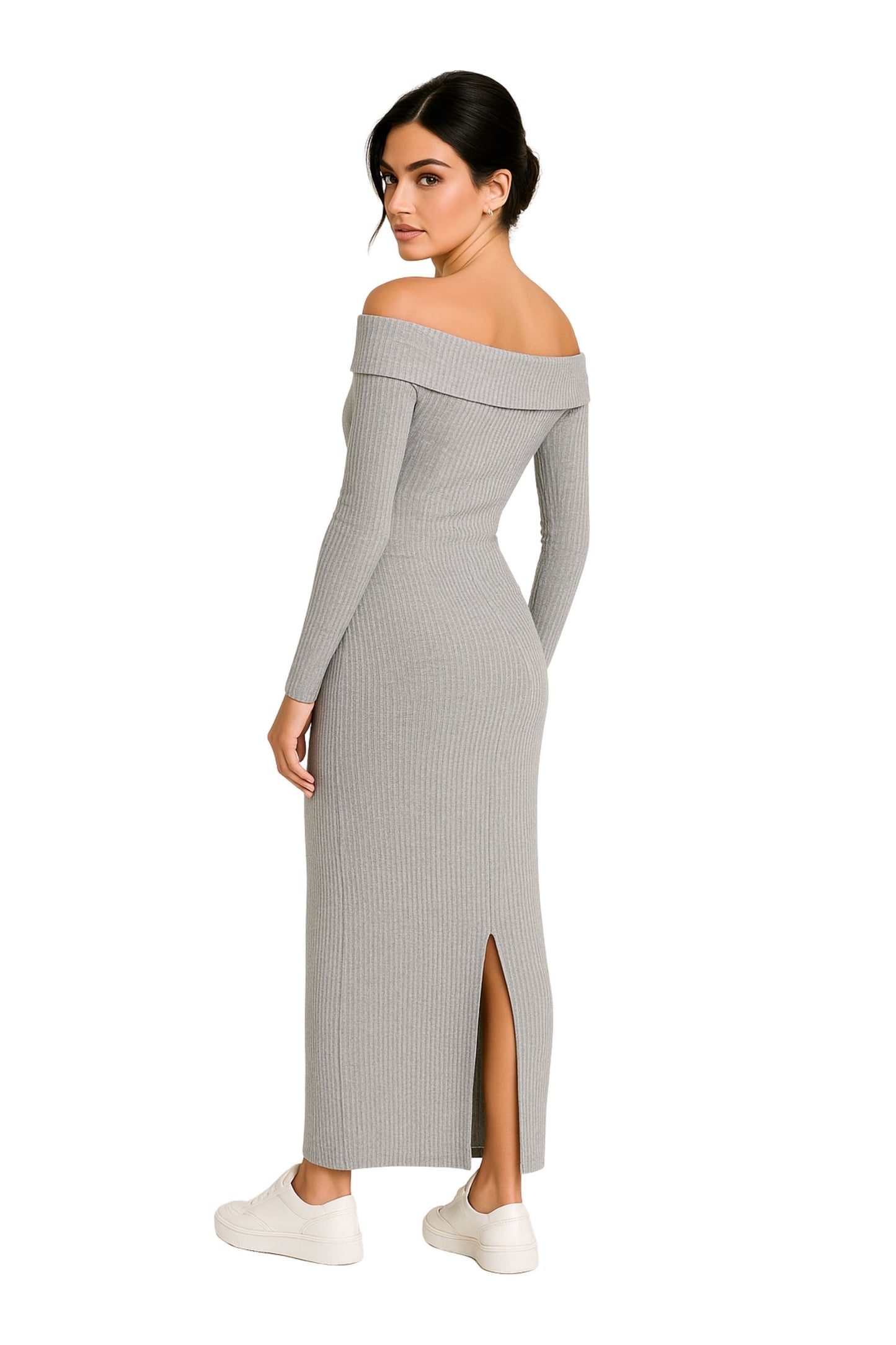 VESTIDO RIB HOMBROS DESCUBIERTOS 7149