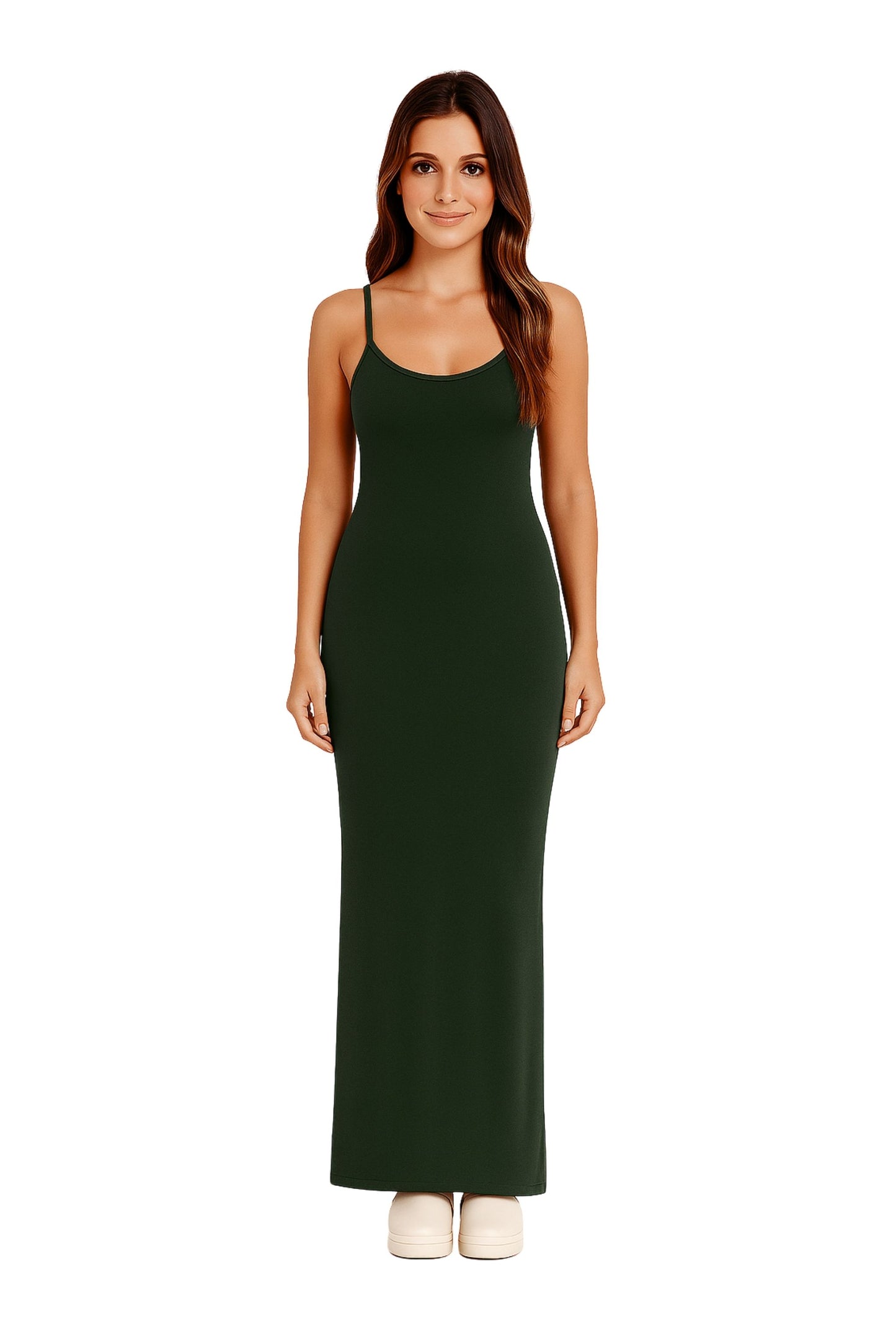 VESTIDO RIB LARGO AJUSTADO TIRANTES 7136