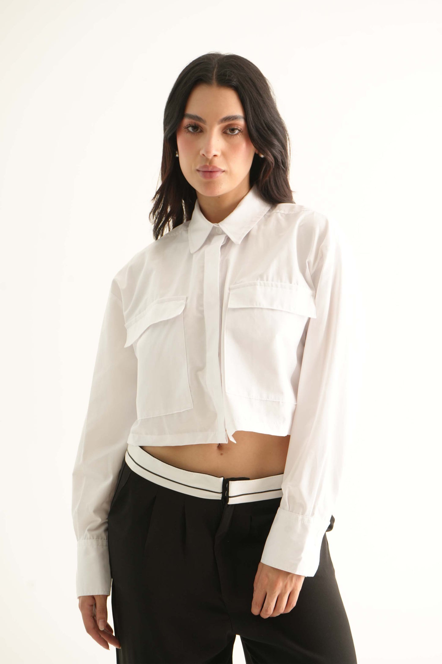 CAMISA CROPPED BOLSILLOS AUSTEN