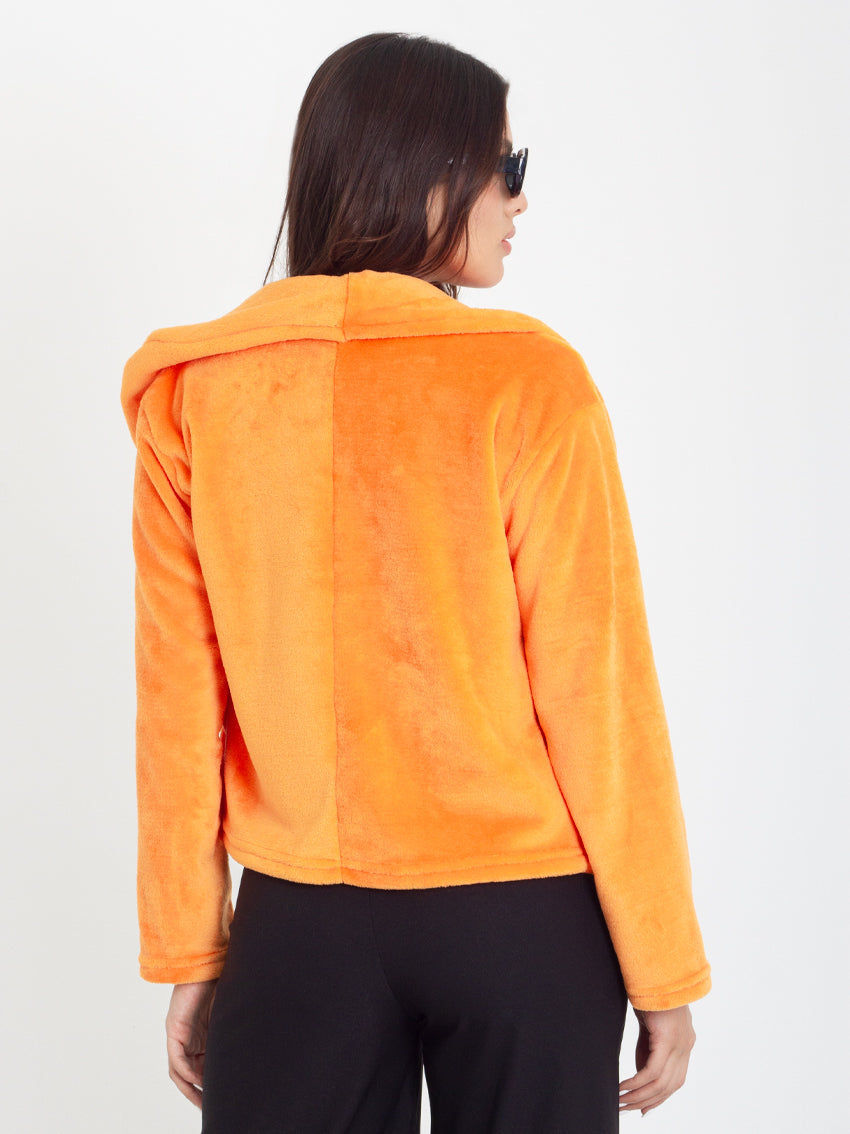 CHAQUETA EFECTO PELO MIMOSA NARANJA