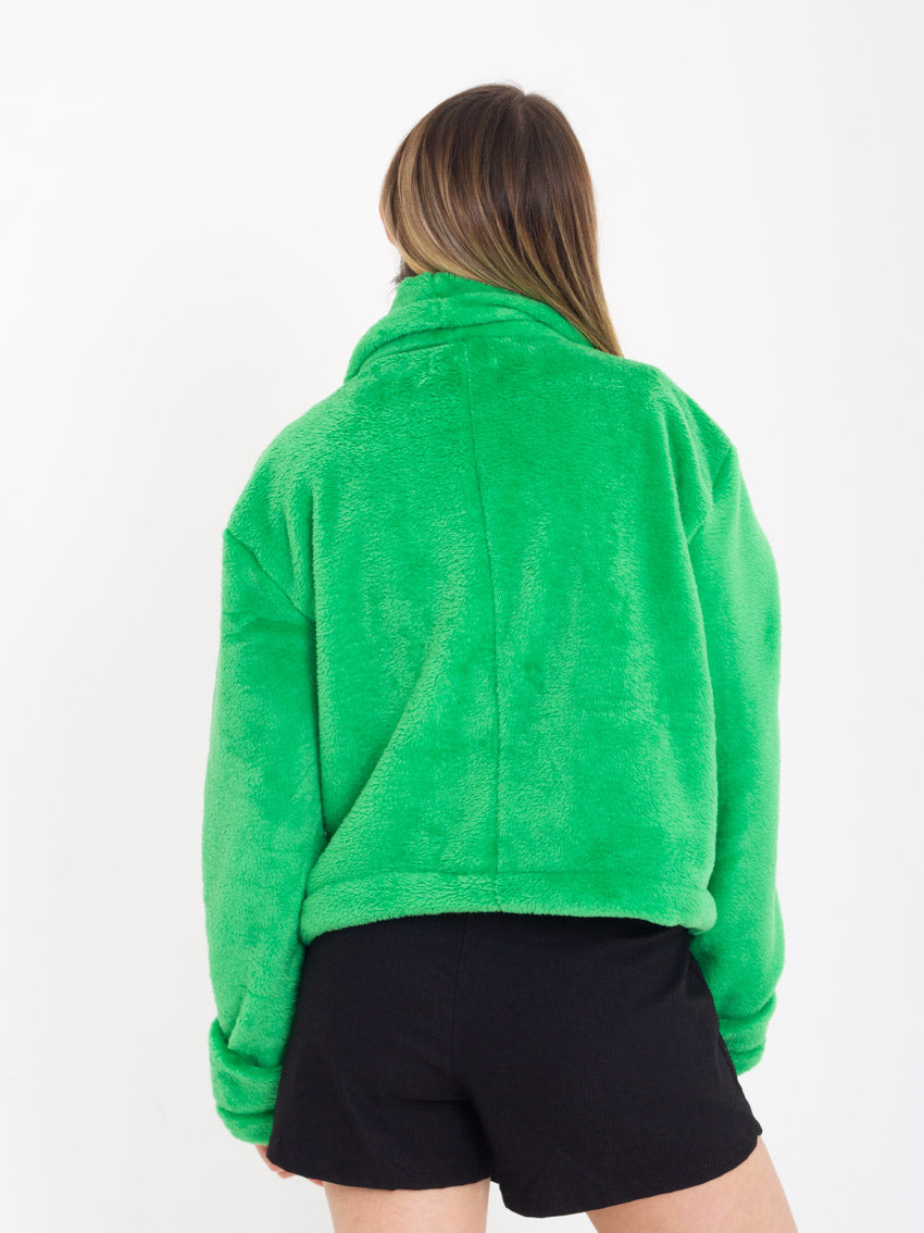 CHAQUETA EFECTO PELO MIMOSA NARANJA