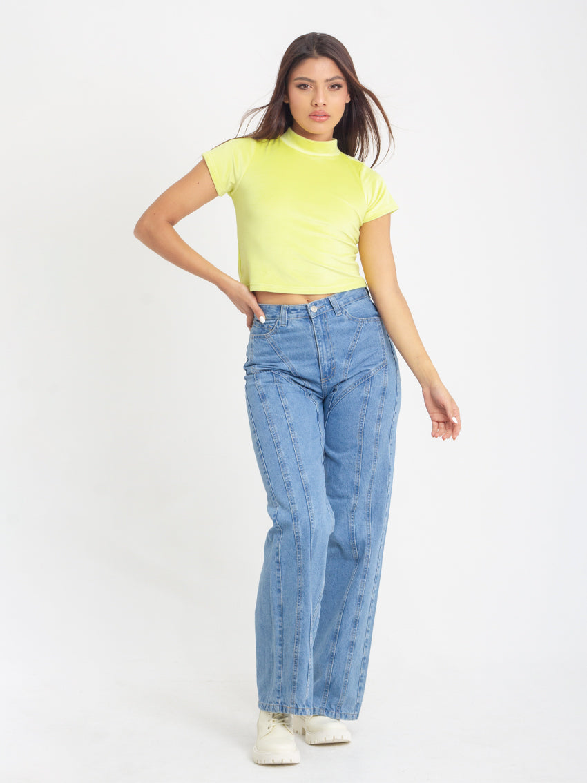 BUZO CROP MANGA CORTA LUZY ROSADO