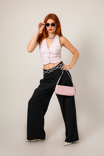BH TOP HALTER TWEED 8593.