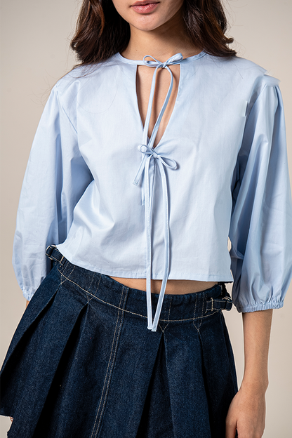 BH BLUSA POPELINA LACE UP 7191