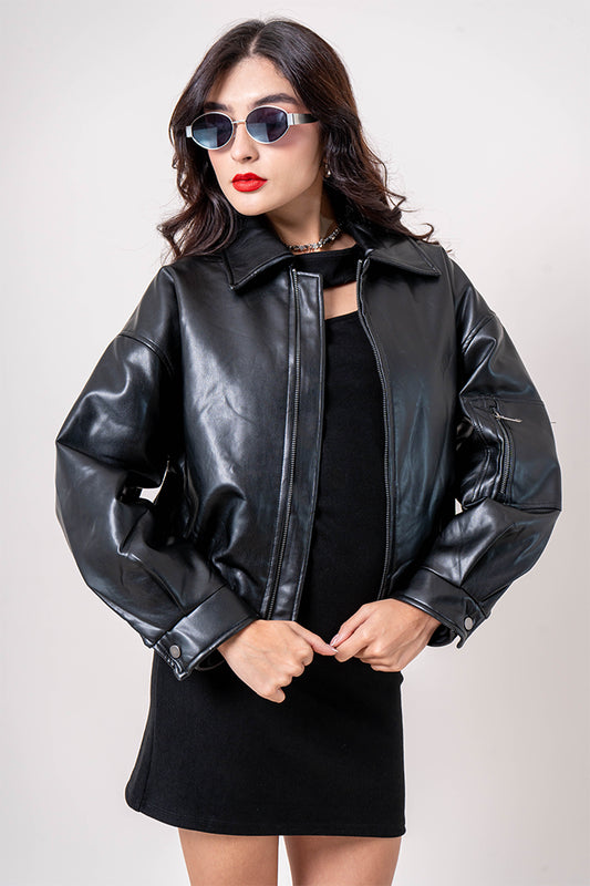24 CHAQUETA BOMBER EFECTO PIEL DIMAS TWO