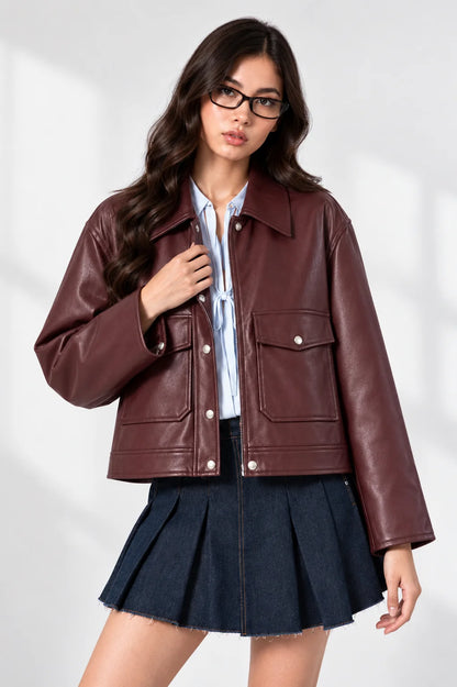 24 CHAQUETA CORTA EFECTO PIEL IRIEL ONE