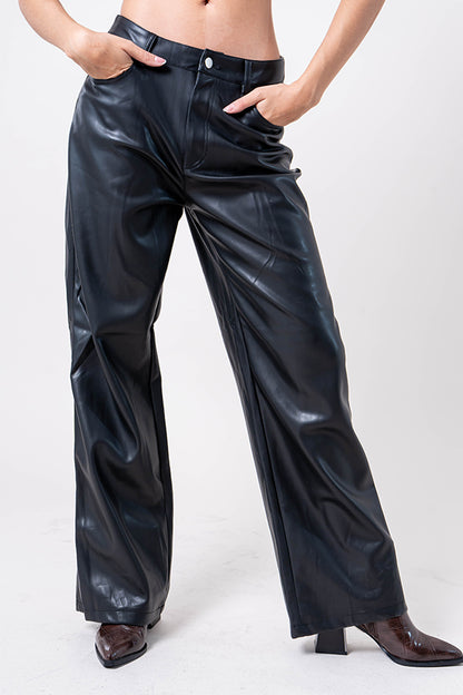 24 PANTALON STRAIGHT EFECTO PIEL IFE ONE.
