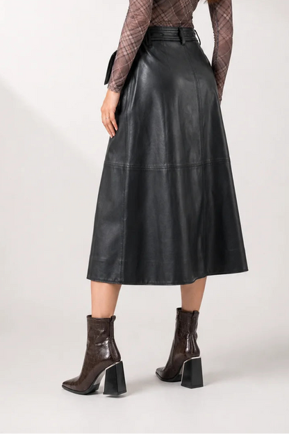 25 FALDA MIDI EFECTO PIEL 7988 ONE
