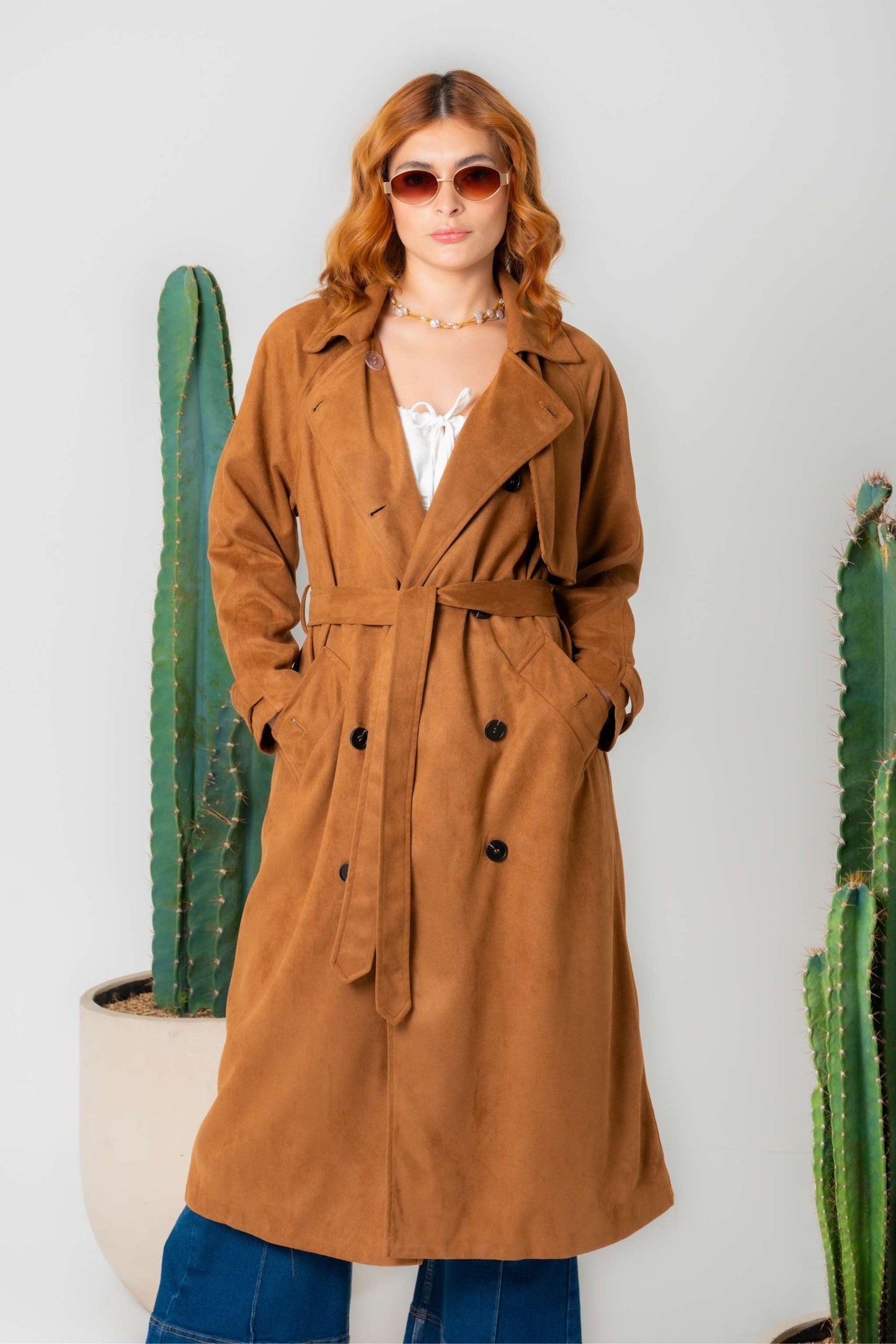 25 GABARDINA  LARGA GAMUZA 7898