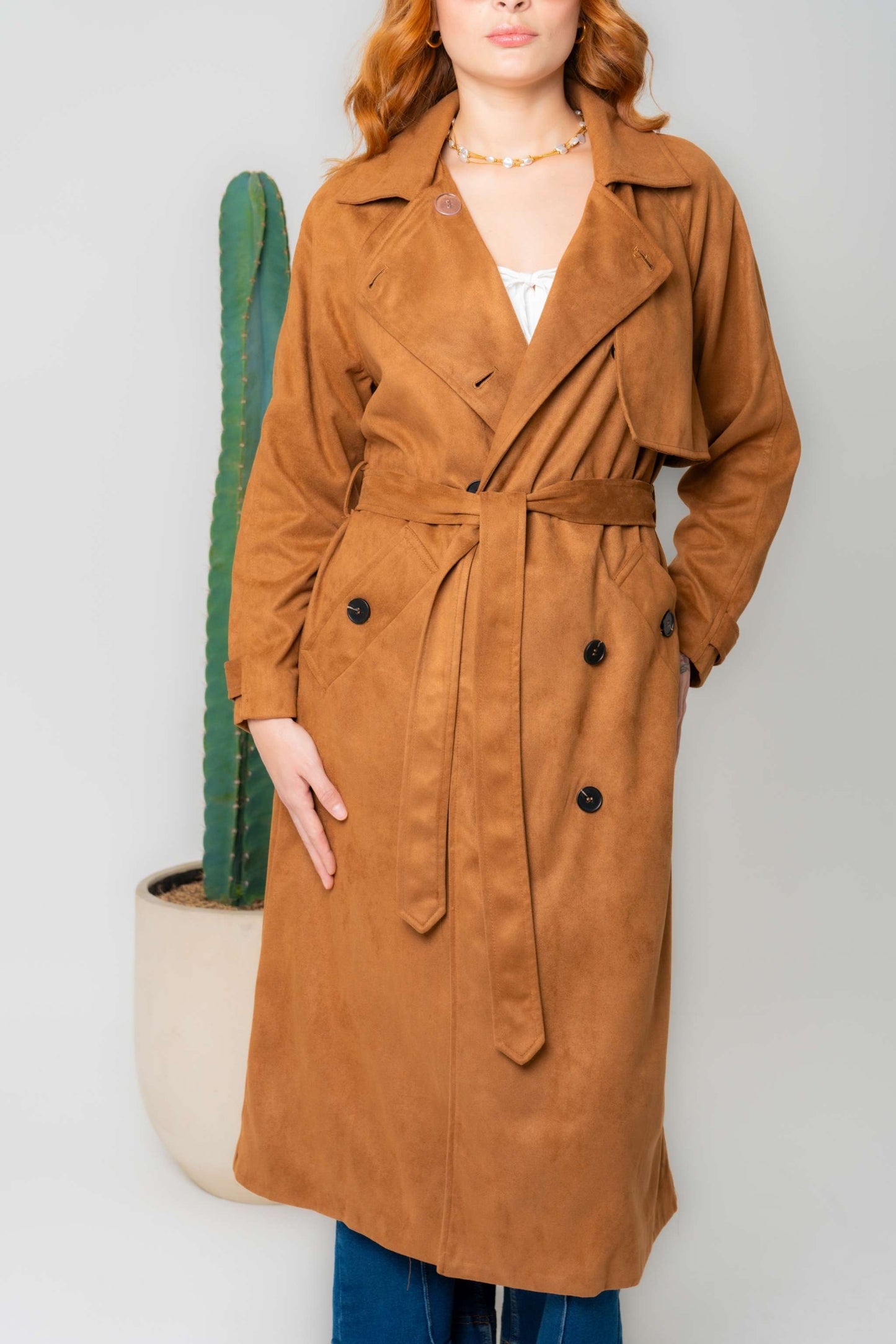 25 GABARDINA  LARGA GAMUZA 7898