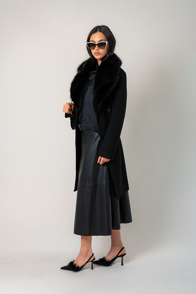 25 FALDA MIDI EFECTO PIEL 7988 ONE
