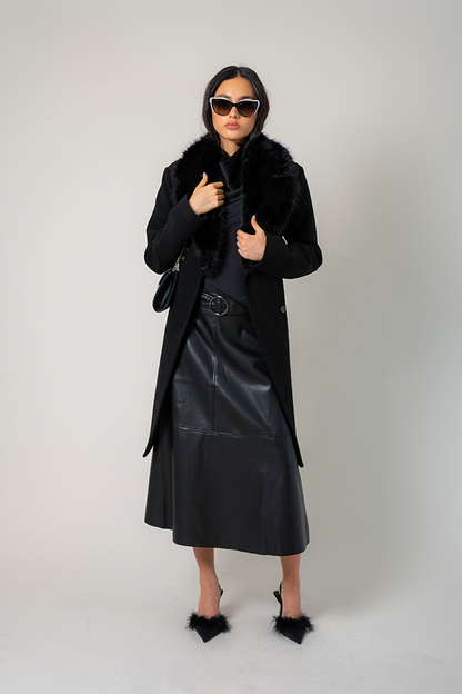 25 FALDA MIDI EFECTO PIEL 7988 ONE
