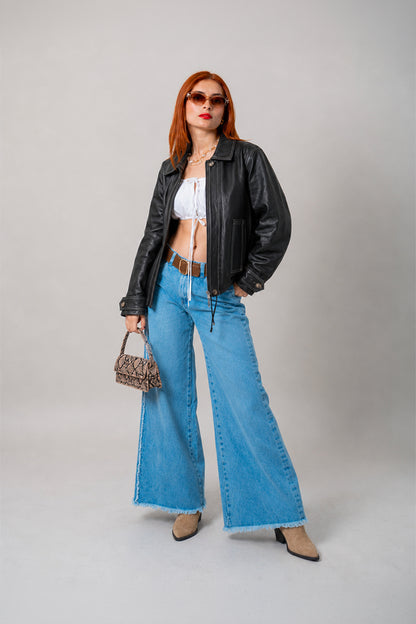 26 CHAQUETA CONTRASTE EFECTO PIEL 8762.