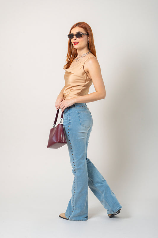 26 JEANS FLARE TACHES 8768.