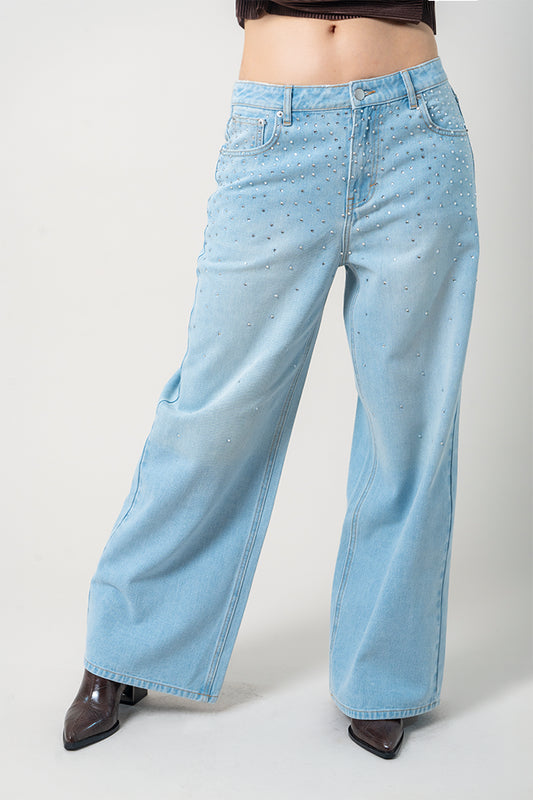 26 JEANS WIDE LEG BRILLOS 8946