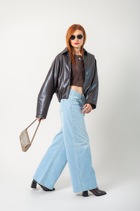26 JEANS WIDE LEG BRILLOS 8946
