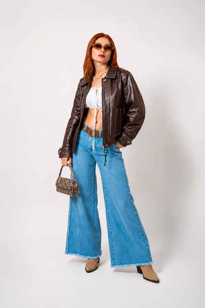 26 CHAQUETA CONTRASTE EFECTO PIEL 8762