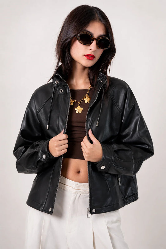 26 CHAQUETA CUELLO ALTO EFECTO PIEL 8750