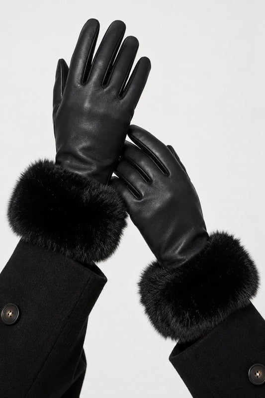 26 GUANTES EFECTO PIEL PELO 8896