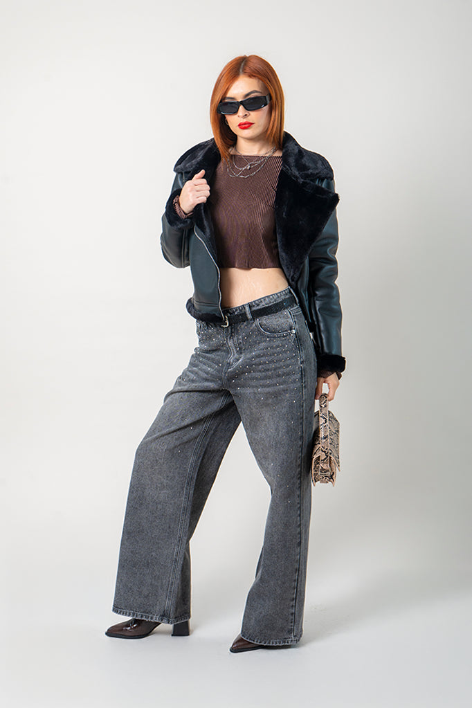 26 JEANS WIDE LEG BRILLOS 8946
