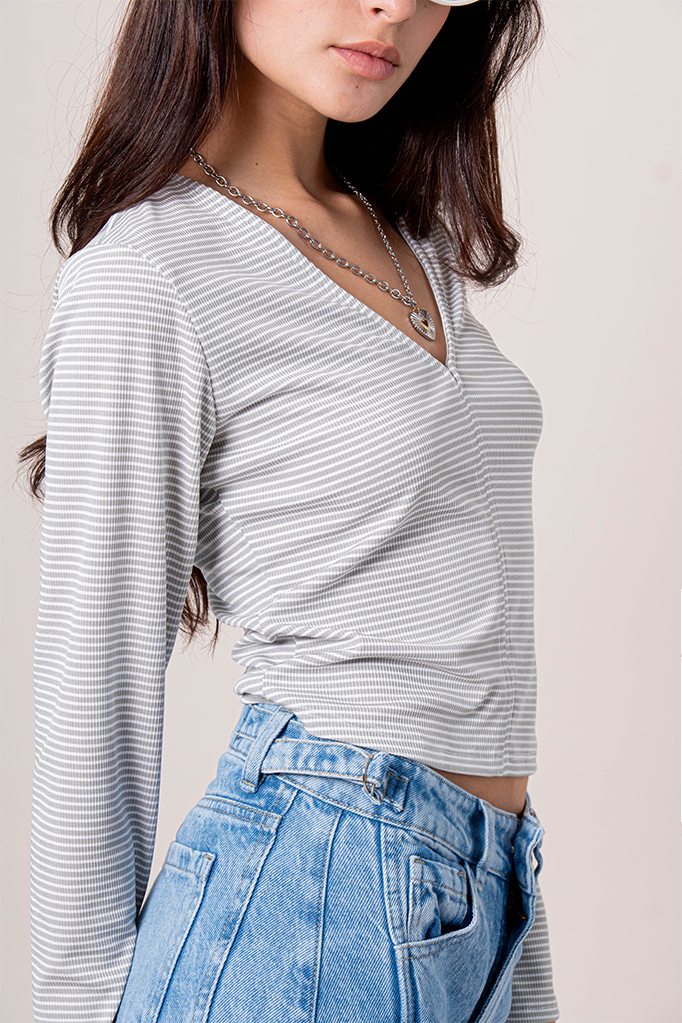 TOP MANGA LARGA RAYAS B-F 8499.