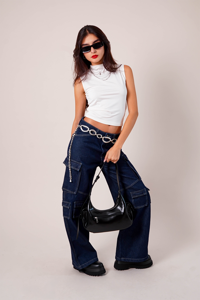 JEANS WIDE LEG CARGO R-M 8342.