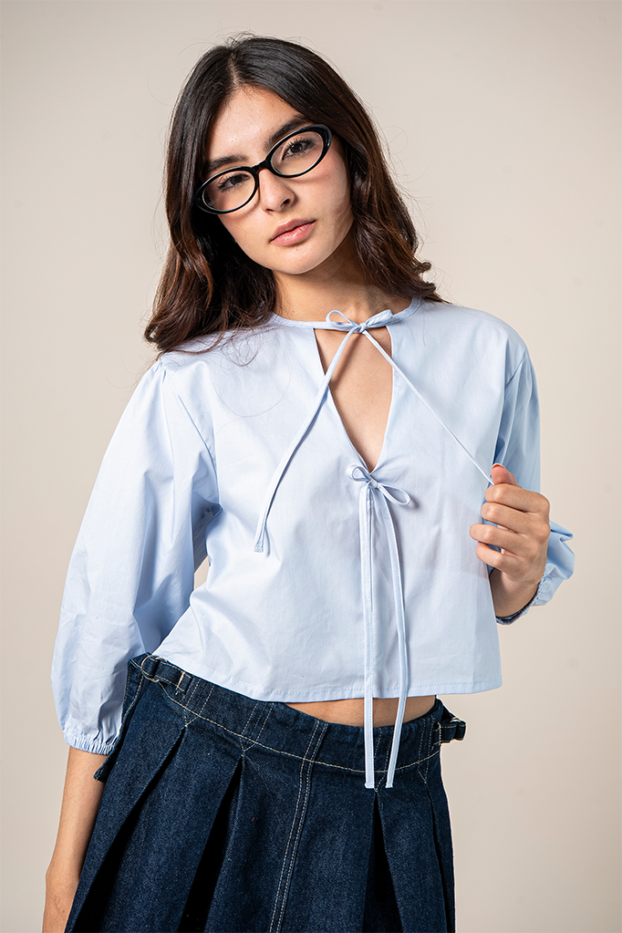 BH BLUSA POPELINA LACE UP 7191