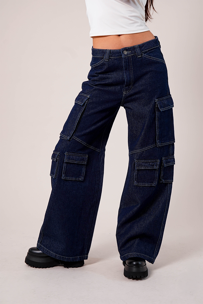 JEANS WIDE LEG CARGO R-M 8342.