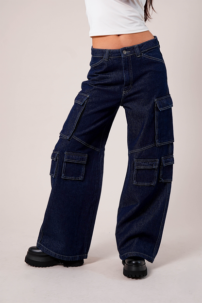 JEANS WIDE LEG CARGO R-M 8342.