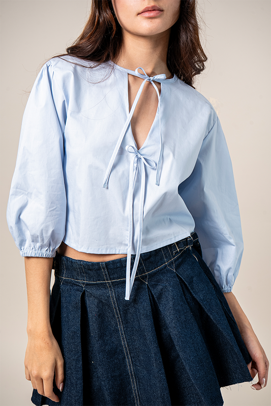 BH BLUSA POPELINA LACE UP 7191