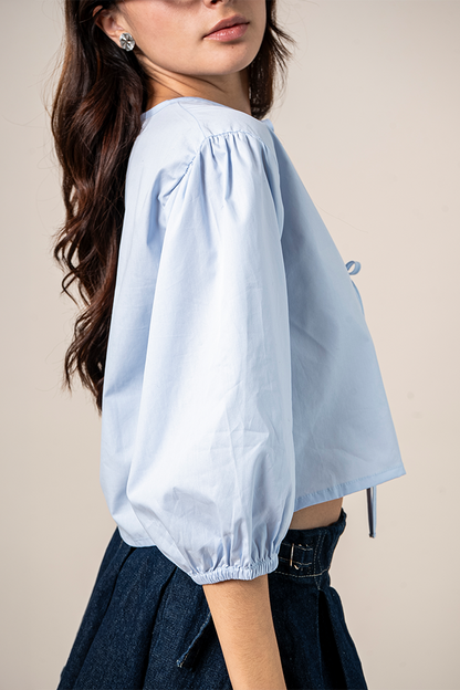BH BLUSA POPELINA LACE UP 7191