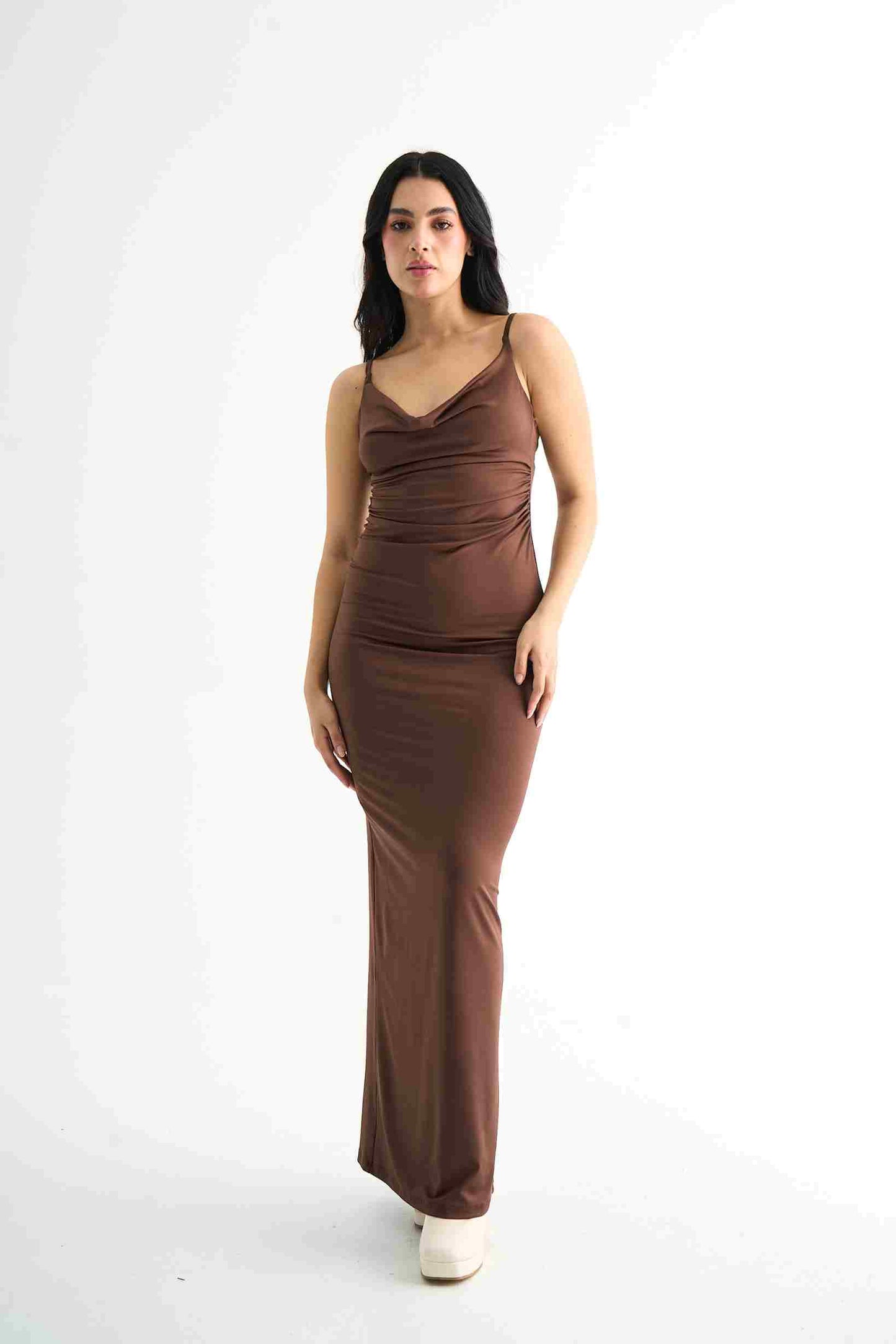 BH VESTIDO ESCOTE DRAPEADO BELINA ONE