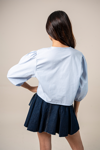 BH BLUSA POPELINA LACE UP 7191