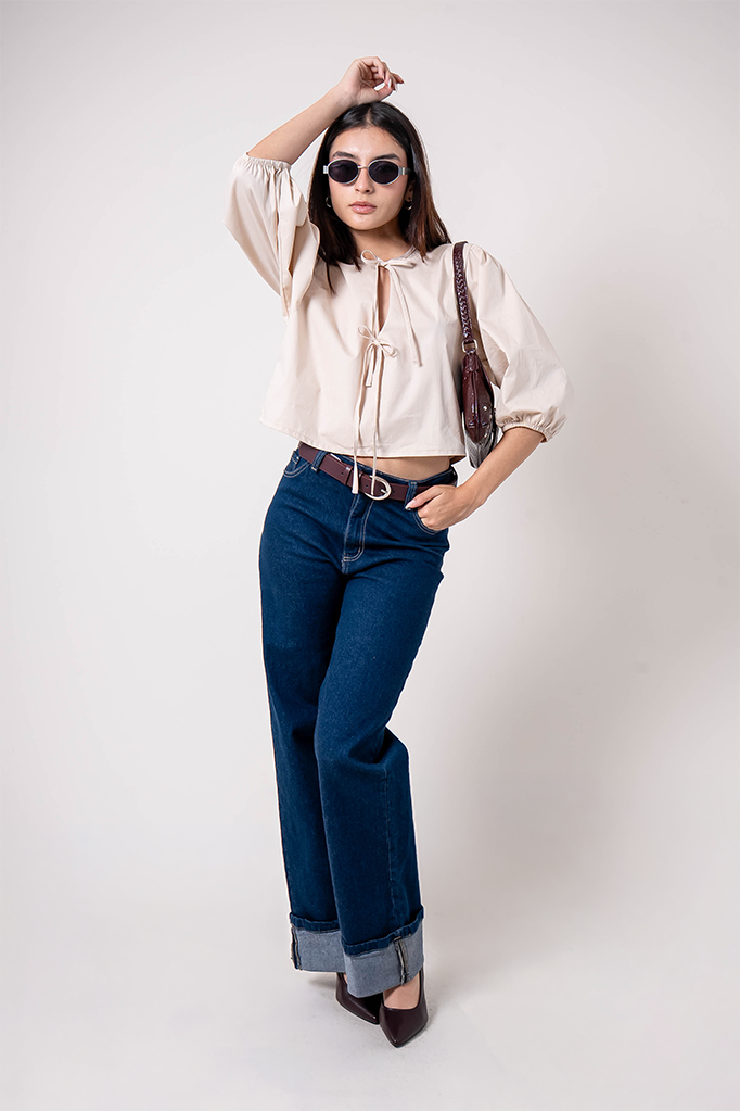 BH BLUSA POPELINA LACE UP 7191.