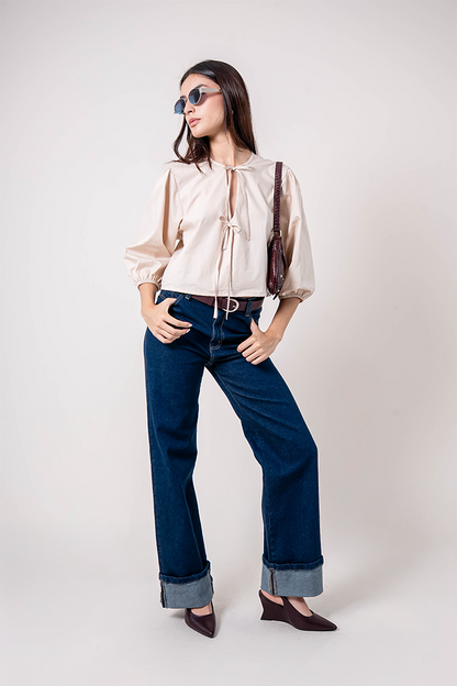 BH BLUSA POPELINA LACE UP 7191.