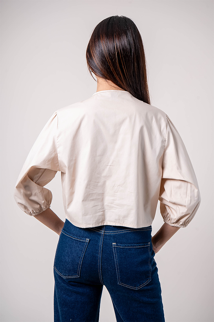 BH BLUSA POPELINA LACE UP 7191.