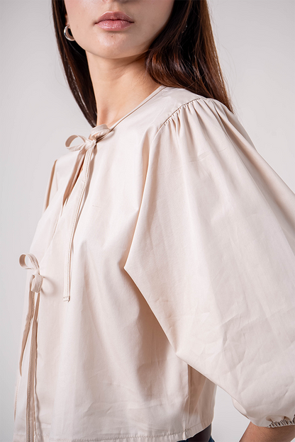 BH BLUSA POPELINA LACE UP 7191.