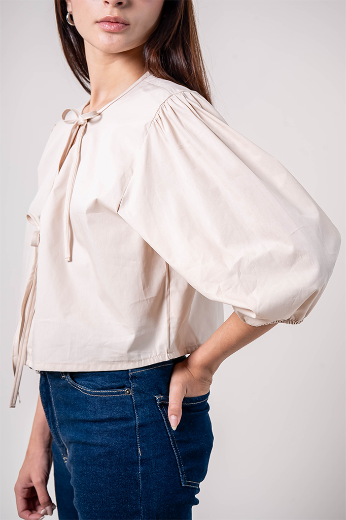 BH BLUSA POPELINA LACE UP 7191.